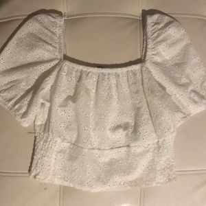 White Square Neck Crop Top